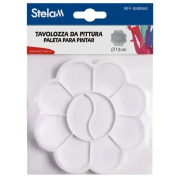 Παλέτα Πλαστική Ζωγραφικής 10 Θέσεων 12cm Stelan 688994