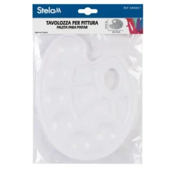 Παλέτα Πλαστική Ζωγραφικής 10 Θέσεων 22.5x16.5cm Stelan 688997