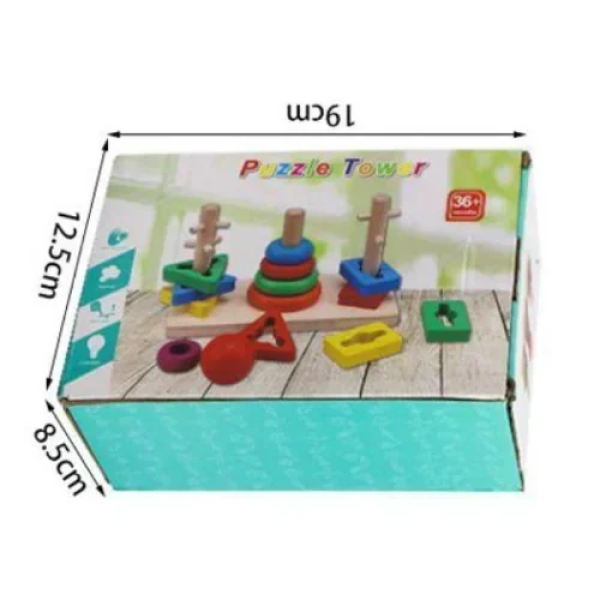 Εκπαιδευτικό Παιχνίδι Δεξιοτήτων Montessori Puzzle Tower SDS-26068