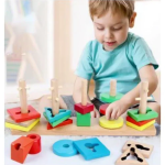 Εκπαιδευτικό Παιχνίδι Δεξιοτήτων Montessori Puzzle Tower SDS-26068