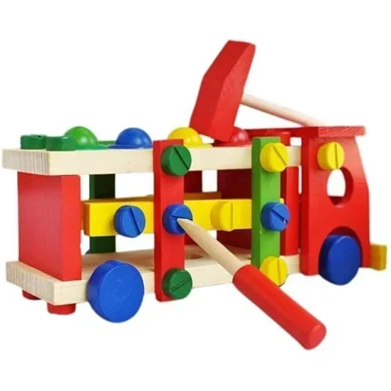 Ξύλινο Όχημα Συναρμολόγησης DIY με βίδες, σφυρί & κατσαβίδι SDS-26092