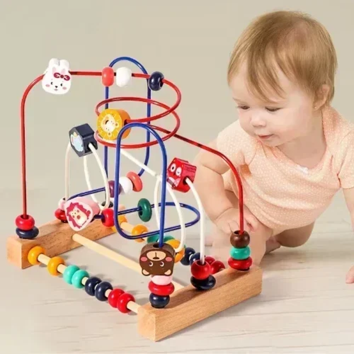 Ξύλινο Εκπαιδευτικό Παιχνίδι Montessori Λαβύρινθος με ζώα SDS-26095