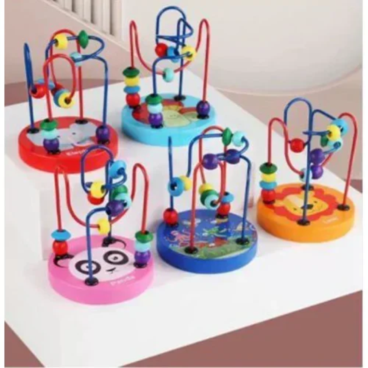 Ξύλινο Εκπαιδευτικό Παιχνίδι Montessori Μίνι Λαβύρινθος με χάντρες SDS-26097 Panda