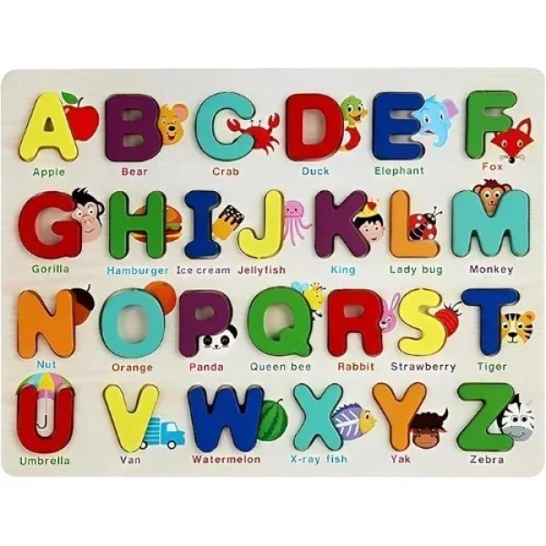Εκπαιδευτικό Ξύλινο Παιδικό Puzzle Σφηνώματα English Alphabet 26pcs για 3+ Ετών SDS-26109