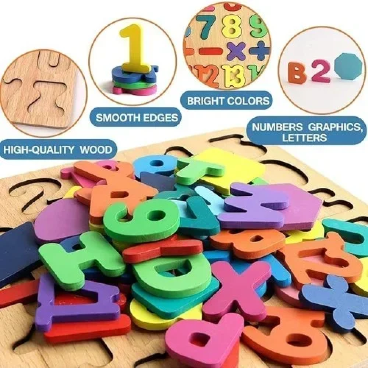 Εκπαιδευτικό Ξύλινο Παιδικό Puzzle Σφηνώματα English Alphabet 26pcs για 3+ Ετών SDS-26109