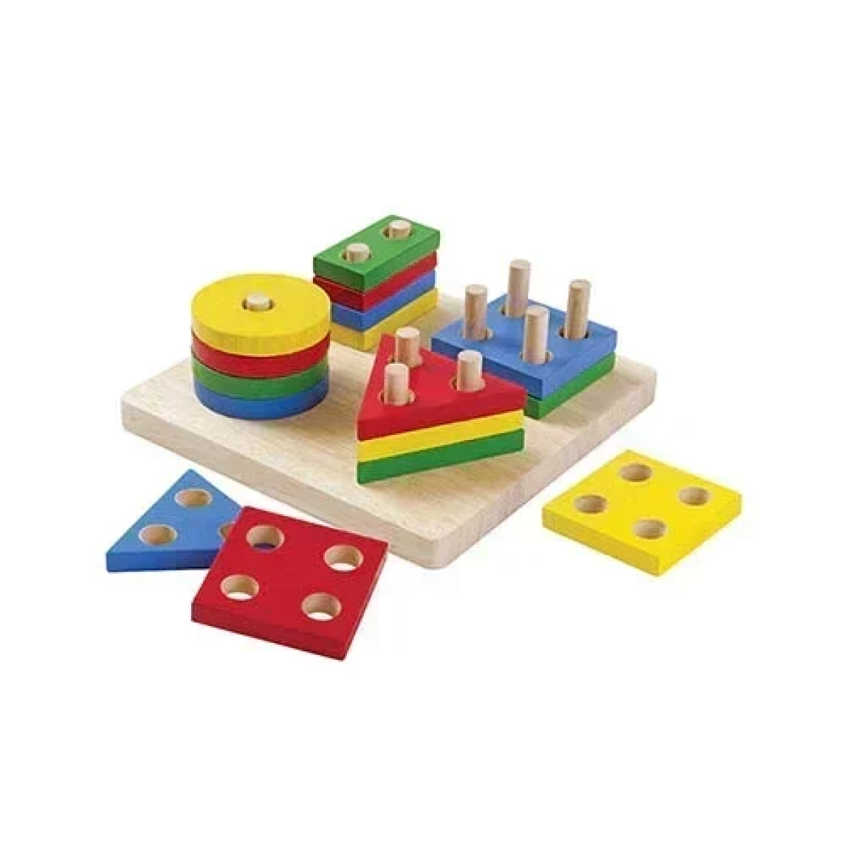 Εκπαιδευτικό Ξύλινο Παιχνίδι Montessori Σχήματα & Χρώματα 3+ SDS-26111