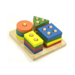 Εκπαιδευτικό Ξύλινο Παιχνίδι Montessori Σχήματα & Χρώματα 3+ SDS-26111