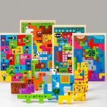 Εκπαιδευτικό Ξύλινο Παιδικό Puzzle 3D 22.5x15 cm Ζώα SDS-261116