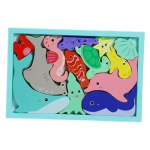 Εκπαιδευτικό Ξύλινο Παιδικό Puzzle 3D 22.5x15 cm SDS-26121 Θαλάσσια Ζωή