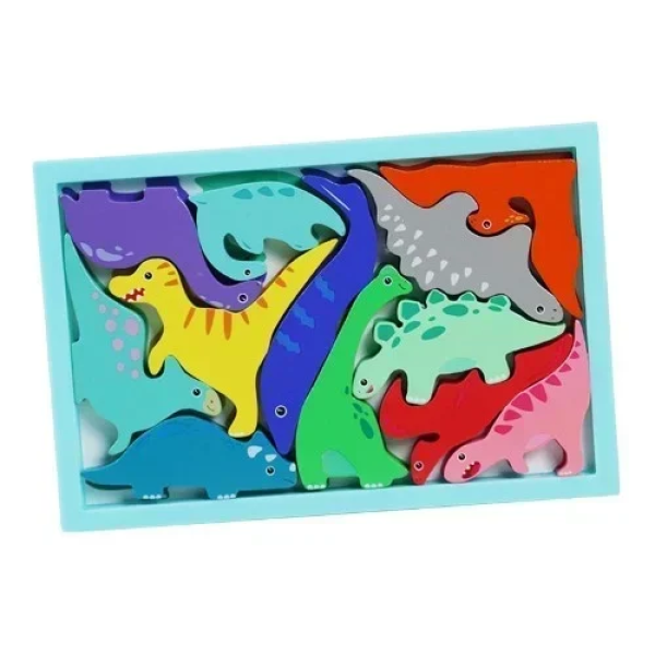 Εκπαιδευτικό Ξύλινο Παιδικό Puzzle 3D 22.5x15 cm SDS-26121 Δεινόσαυροι
