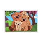 Εκπαιδευτικό Ξύλινο Παιδικό Puzzle Σφηνώματα 22x15 cm SDS-26122 Bear Family
