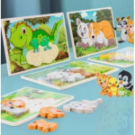 Εκπαιδευτικό Ξύλινο Παιδικό Puzzle Σφηνώματα 22x15 cm SDS-26122 Bear Family