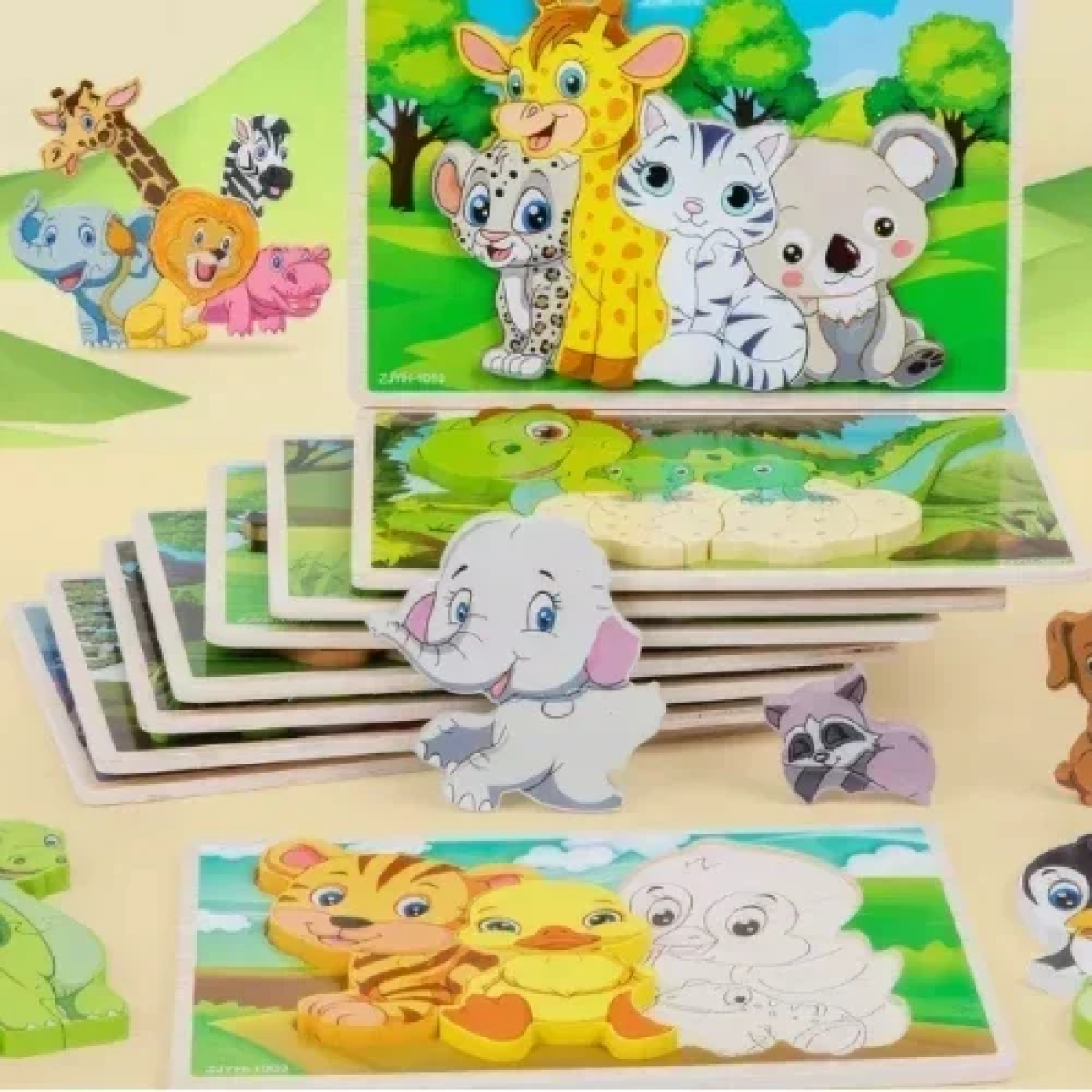 Εκπαιδευτικό Ξύλινο Παιδικό Puzzle Σφηνώματα 22x15 cm SDS-26122 Bear Family