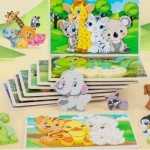 Εκπαιδευτικό Ξύλινο Παιδικό Puzzle Σφηνώματα 22x15 cm SDS-26122 Bear Family