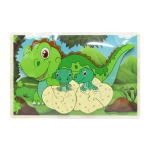 Εκπαιδευτικό Ξύλινο Παιδικό Puzzle Σφηνώματα 22x15 cm SDS-26122 Dinosaur Family