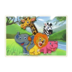 Εκπαιδευτικό Ξύλινο Παιδικό Puzzle Σφηνώματα 22x15 cm SDS-26122 Ζώα της Ζούγκλας