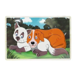 Εκπαιδευτικό Ξύλινο Παιδικό Puzzle Σφηνώματα 22x15 cm SDS-26122 Αλεπού και Σκύλος