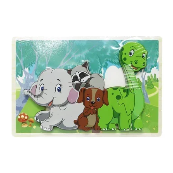Εκπαιδευτικό Ξύλινο Παιδικό Puzzle Σφηνώματα 22x15 cm SDS-26122 Ζώα του Δάσους