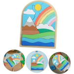 Ξύλινο Παιδικό Puzzle 3D 22.7x17.2 cm SDS-26123 Ουράνιο Τόξο με Ηφαίστειο