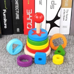 Ξύλινο Εκπαιδευτικό Παιχνίδι Πύργος Tangram Montessori 26.5x11.5 cm SDS-26149