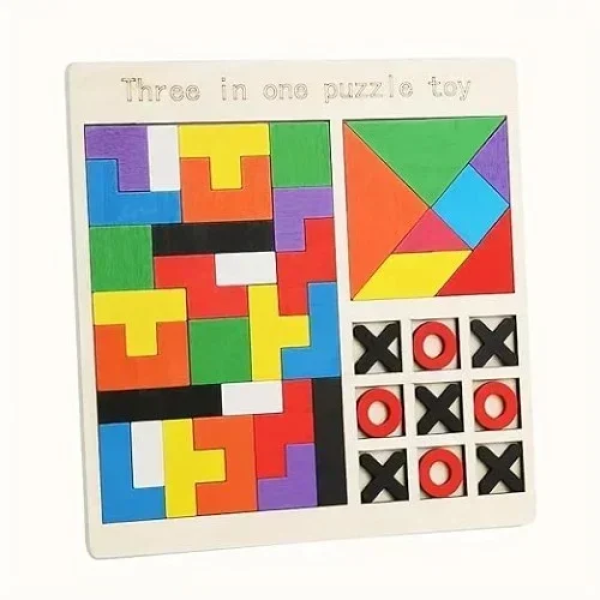 Εκπαιδευτικό Ξύλινο Παιδικό Puzzle 3 σε 1 SDS-26134