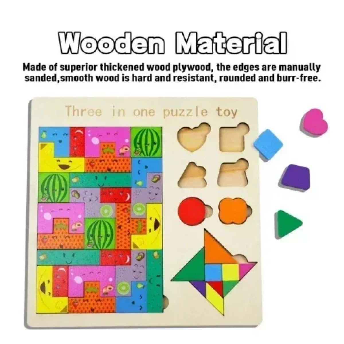 Εκπαιδευτικό Ξύλινο Παιδικό Puzzle 3 σε 1 SDS-26134