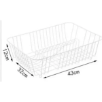 Μεταλλική Πιατοθήκη Στραγγίσματος 43x12x32 cm 21791 Λευκή