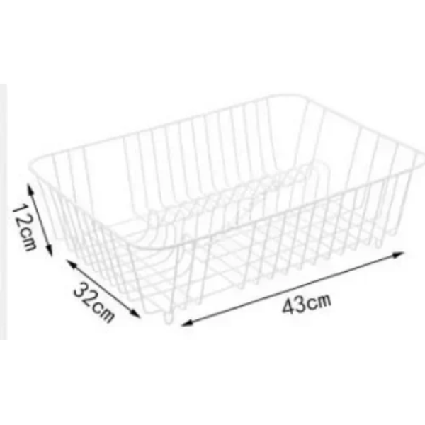 Μεταλλική Πιατοθήκη Στραγγίσματος 43x12x32 cm 21791 Λευκή
