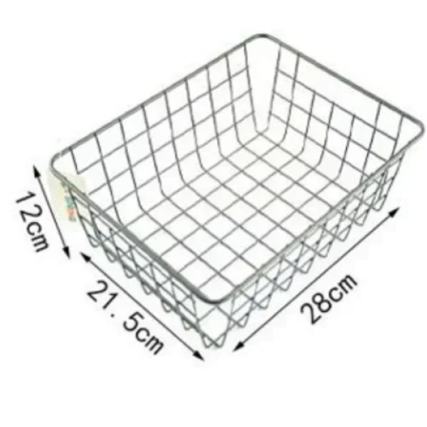 Μεταλλικό Καλάθι Πολυλειτουρικό 28 x 12 x 21 cm Ασημί 21803
