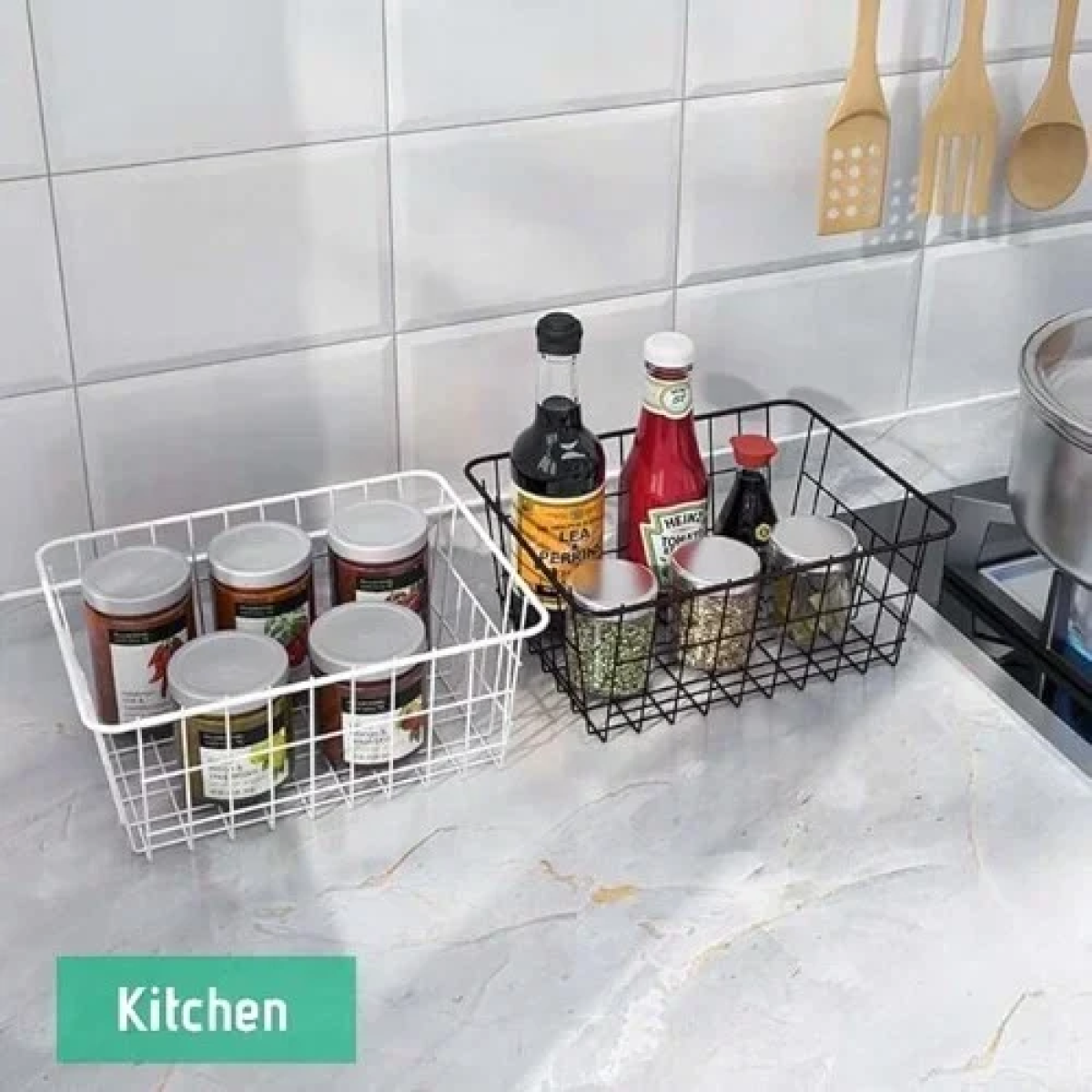 Μεταλλικό Καλάθι Πολυλειτουρικό 28 x 12 x 21 cm Ασημί 21803