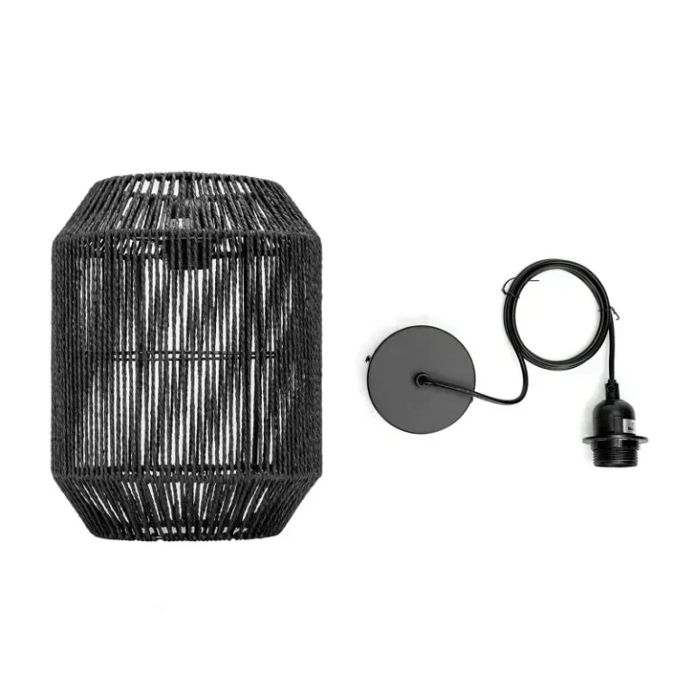 Κρεμαστό Φωτιστικό Οροφής με Σχοινί 1 x E27 60W Μαύρο 160x23cm Aigostar