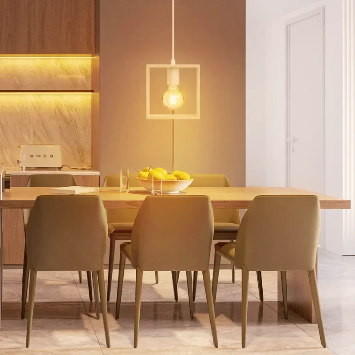Ξύλινο Κρεμαστό Φωτιστικό Οροφής 1 x E27 MAX.60W Aigostar