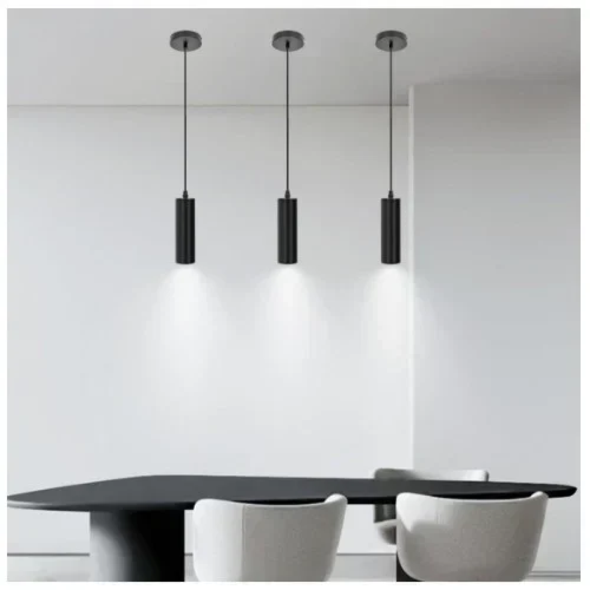 Μεταλλικό Κρεμαστό Φωτιστικό Οροφής GU10 20cm MAX35W Μαύρο Aigostar