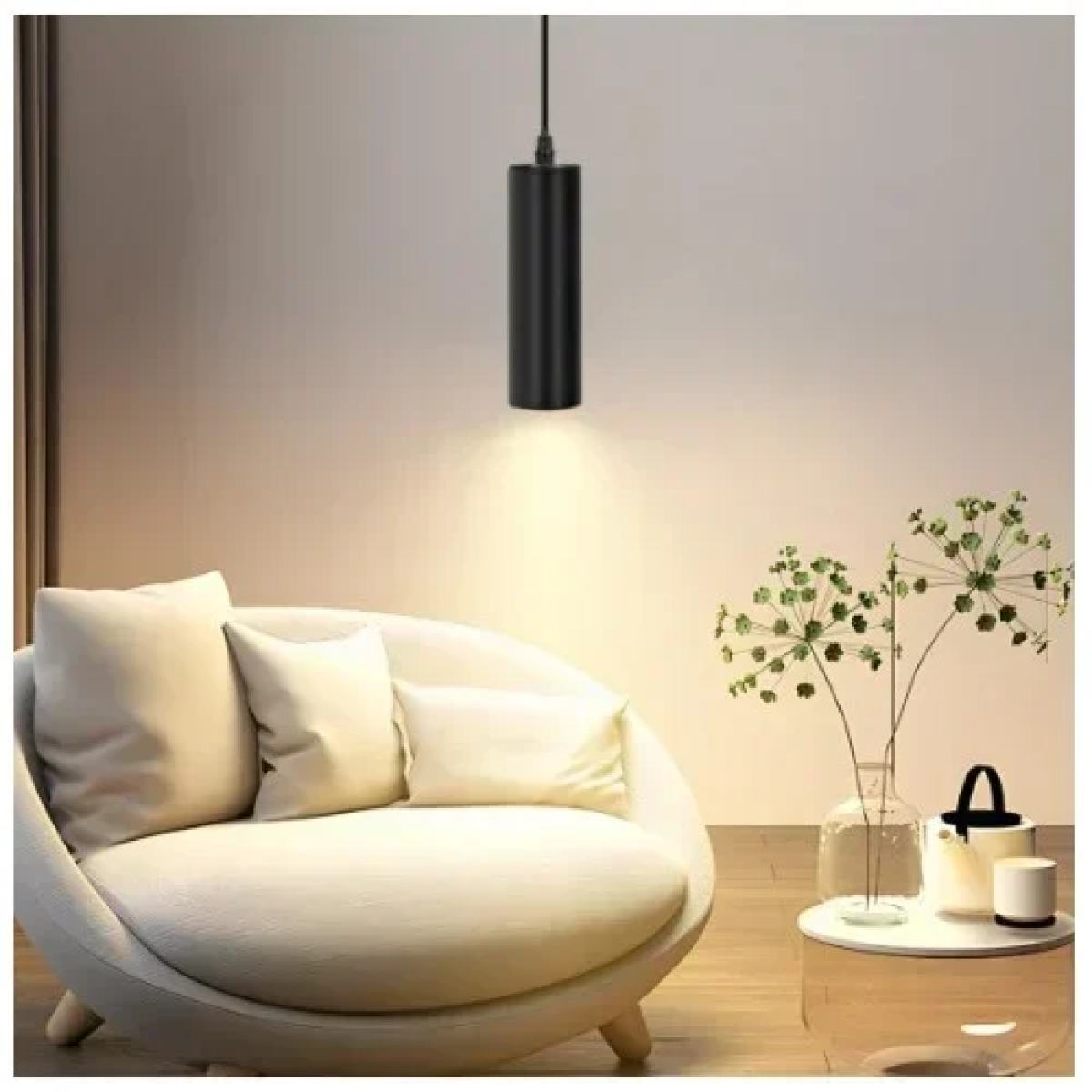 Μεταλλικό Κρεμαστό Φωτιστικό Οροφής GU10 20cm MAX35W Μαύρο Aigostar