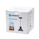 Μεταλλικό Κρεμαστό Φωτιστικό Οροφής E27 MAX60W Μαύρο Aigostar