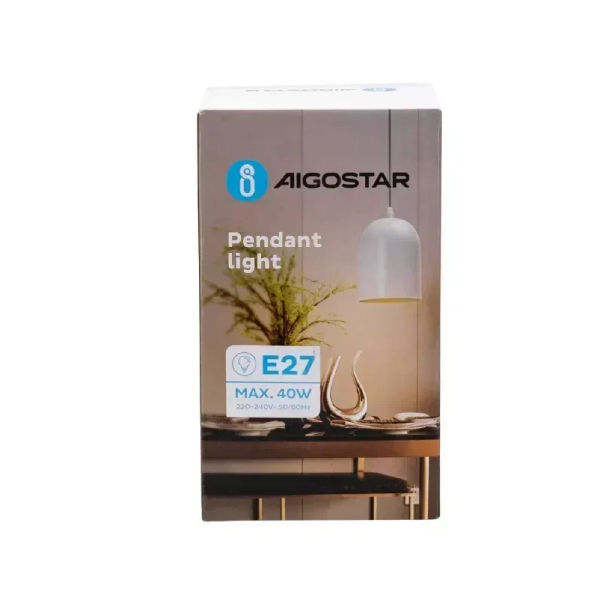 Μεταλλικό Κρεμαστό Φωτιστικό Οροφής E27 MAX 40W Λευκό Aigostar