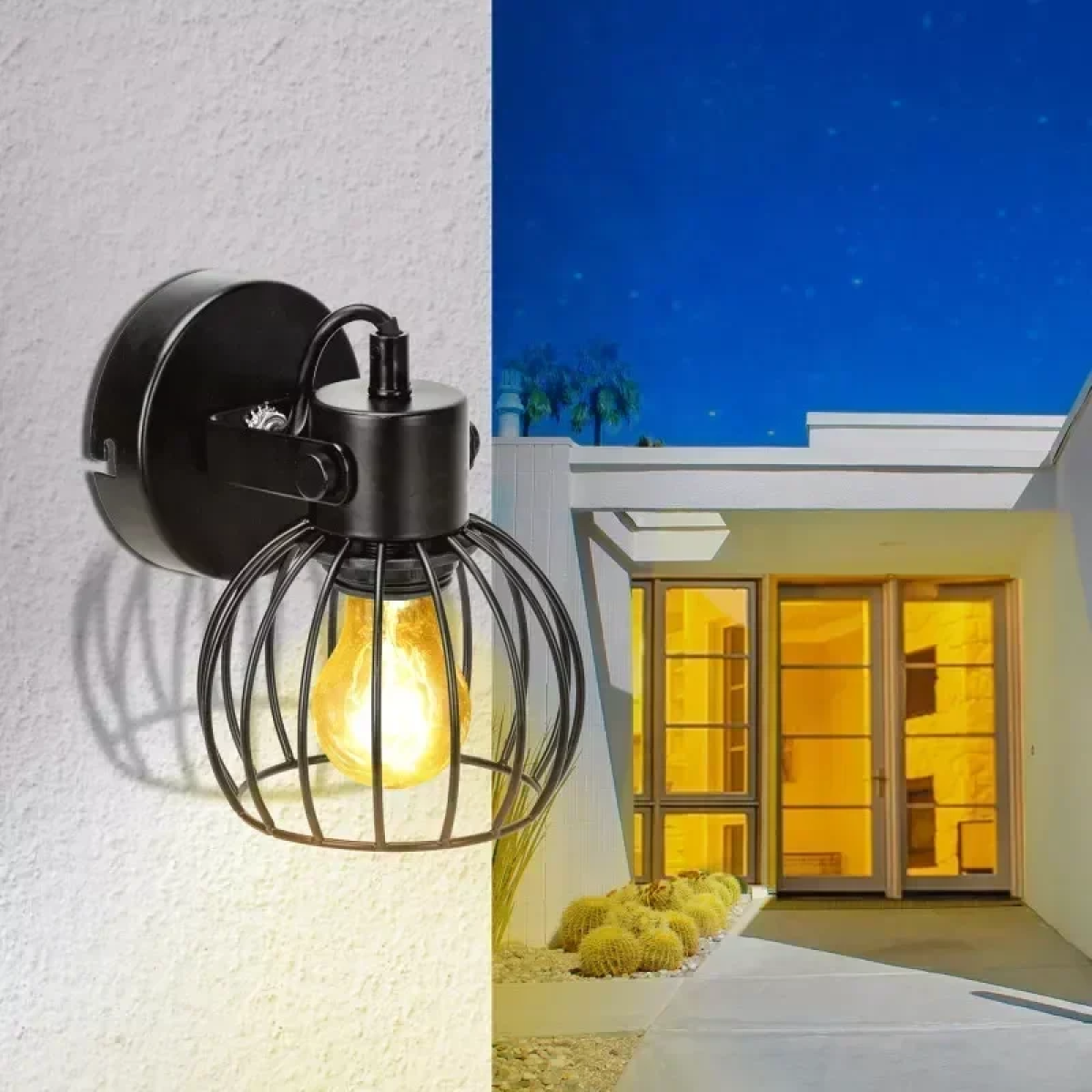 Σιδερένιο Φωτιστικό Τοίχου E27 MAX 40W Μαύρο Ματ Aigostar