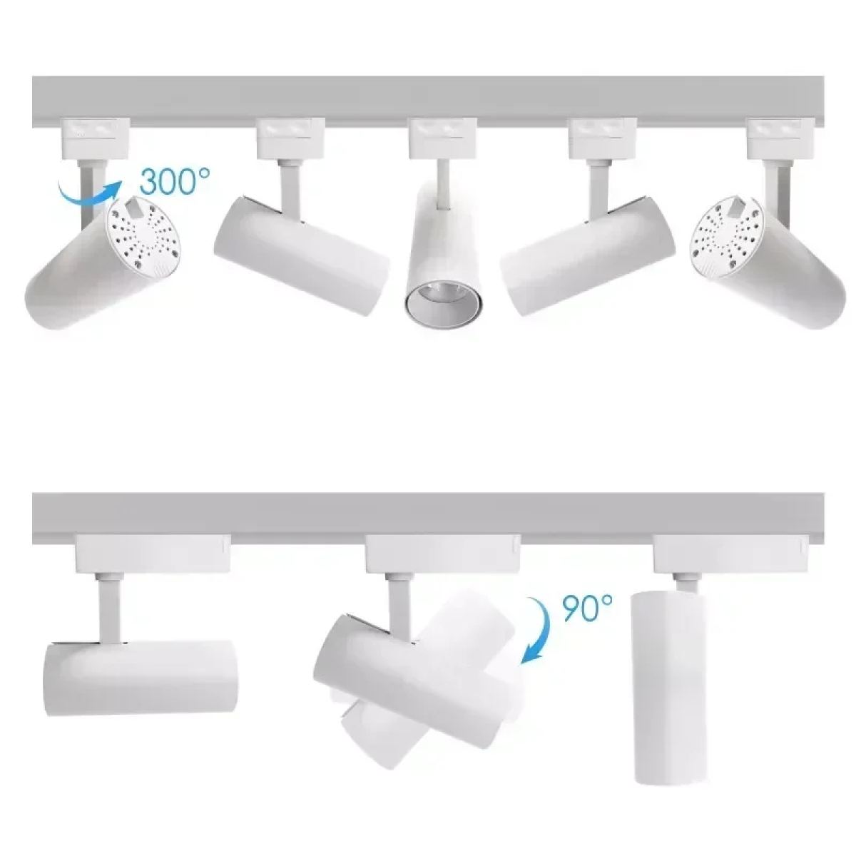 Φωτιστικό LED Σποτ Ράγας (Track Light) 2 καλωδίων 10W Φυσικό Λευκό 4000K Aigostar - Λευκό