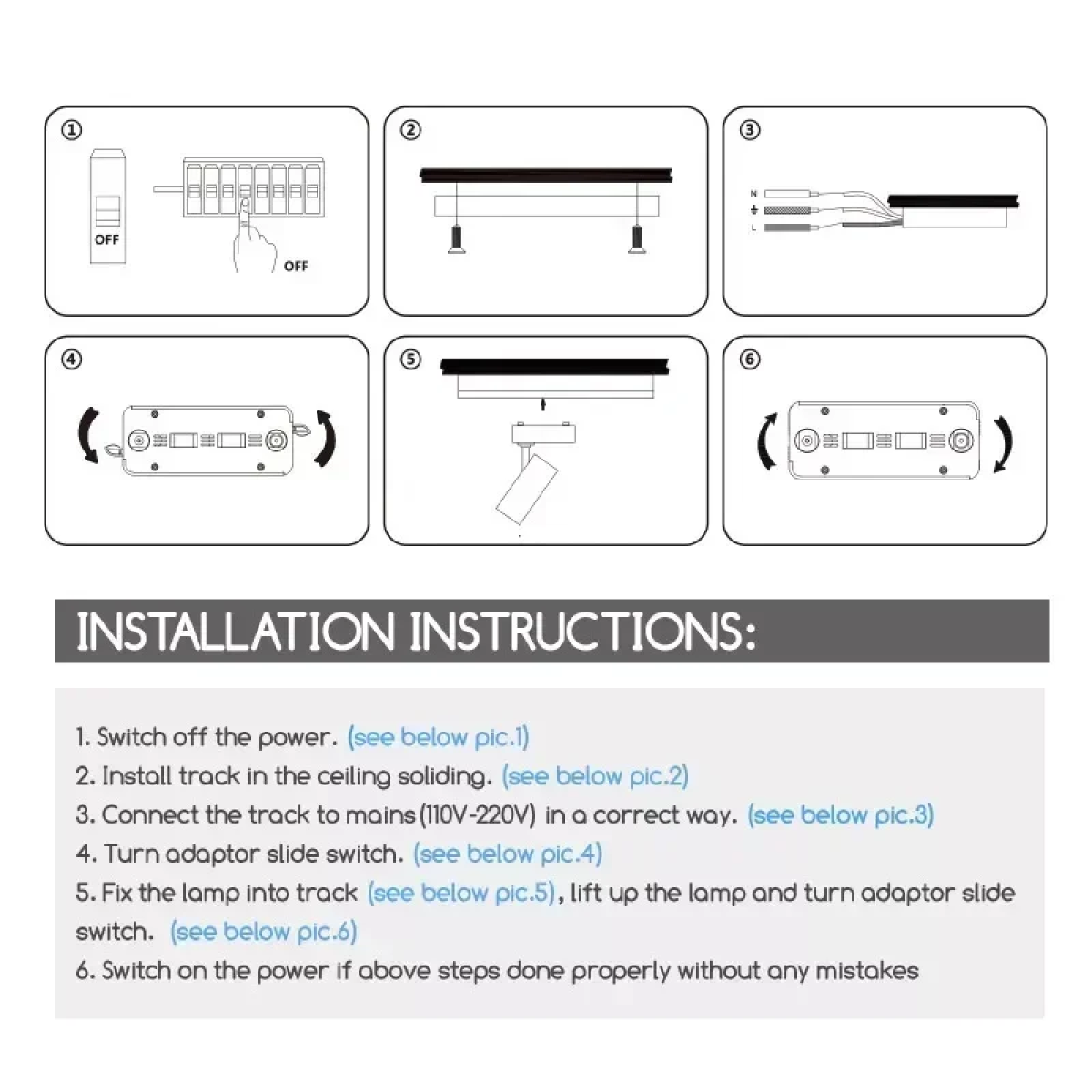 Φωτιστικό LED Σποτ Ράγας (Track Light) 2 καλωδίων 10W Ψυχρό Λευκό 6500K Aigostar - Λευκό