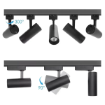 Φωτιστικό LED Σποτ Ράγας (Track Light) 2 καλωδίων 15W Φυσικό Λευκό 4000K Aigostar - Μαύρο