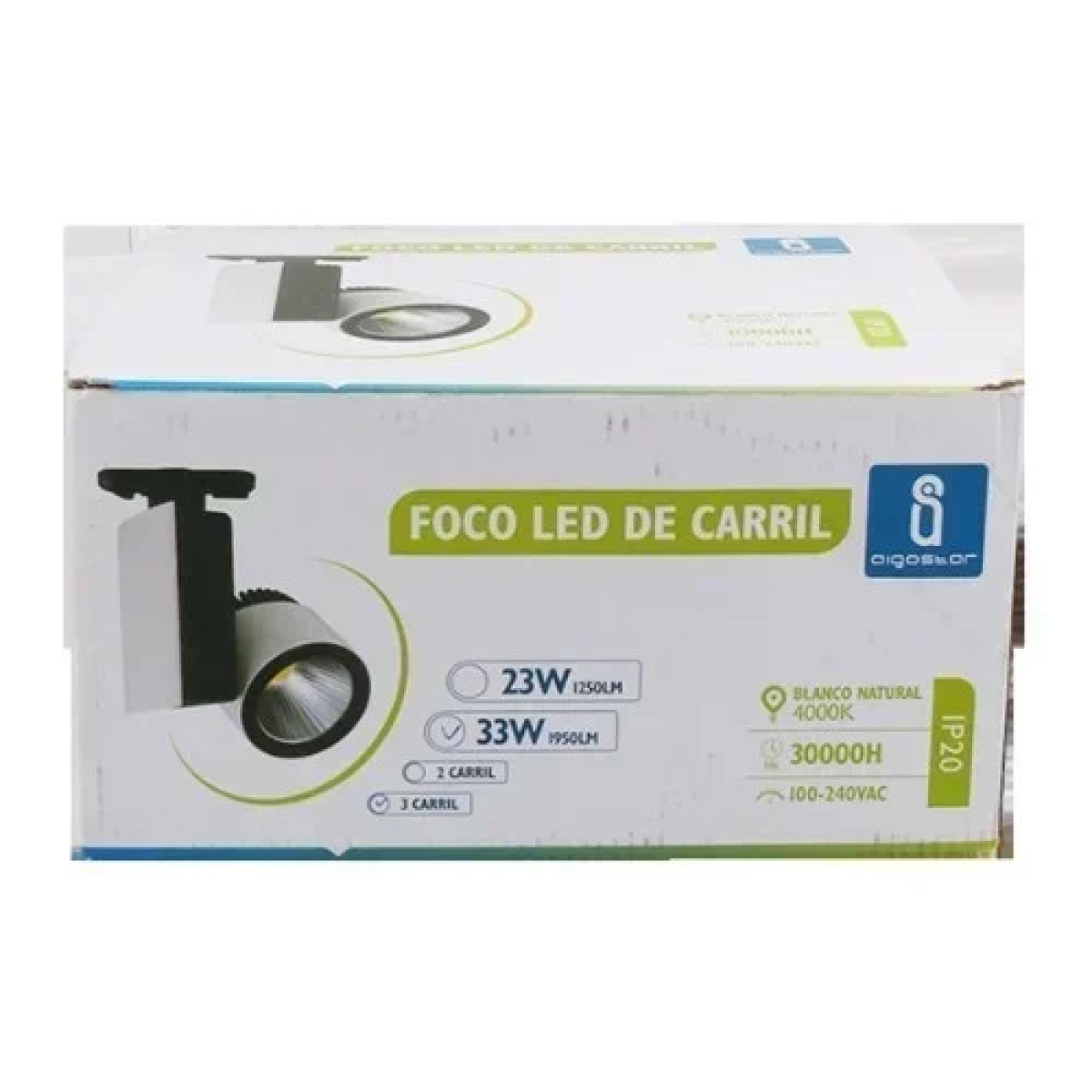 Φωτιστικό Σποτ LED Ράγας (Track Light) 3 καλωδίων 33W 4000K Aigostar