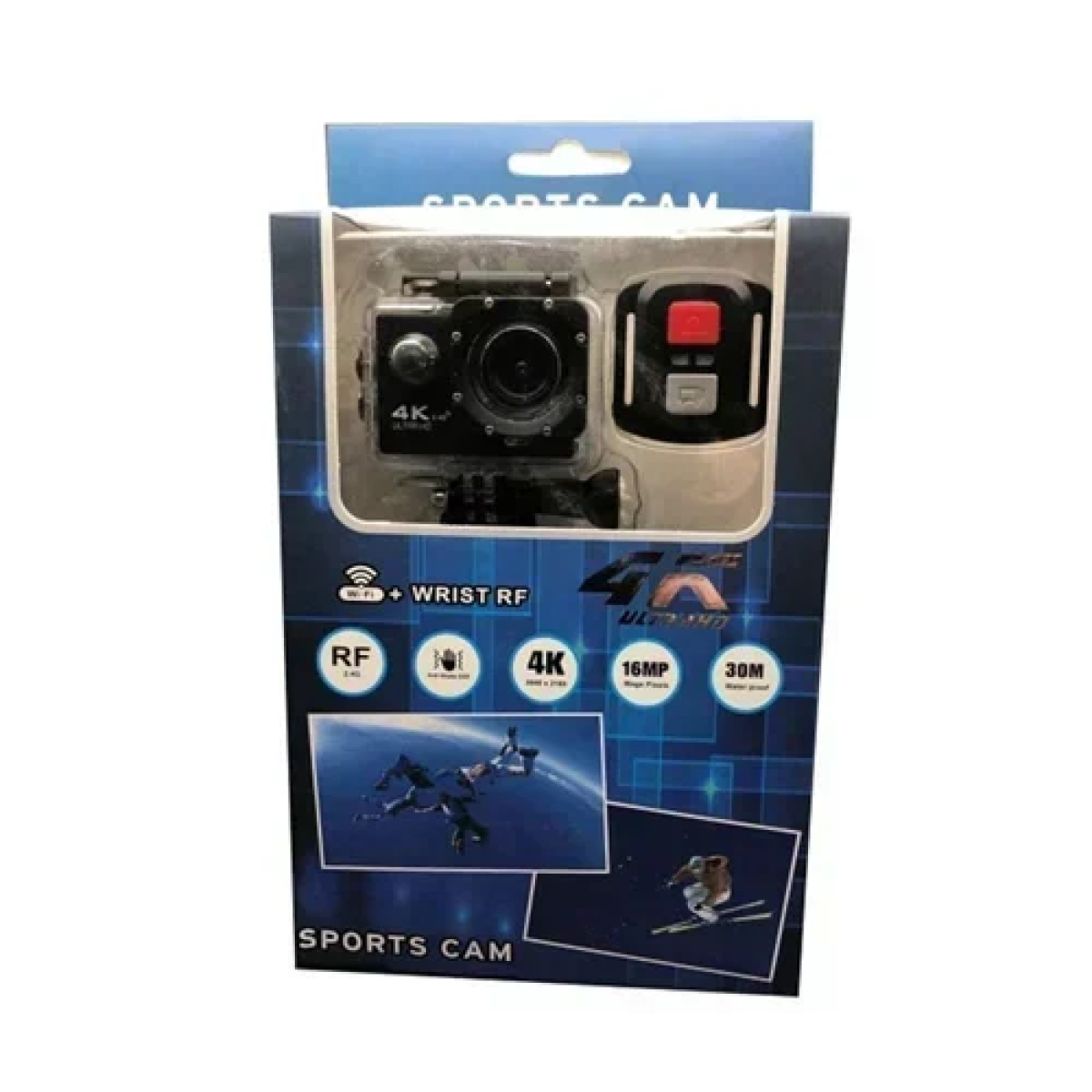 Action Camera με μπουτόν 4K Ultra HD Sports cam-WIFI μαύρη - Image 2