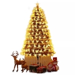 Αυτοφωτιζόμενο Χριστουγεννιάτικο Δέντρο 120εκ Οπτικής Ίνας – Θερμό Λευκό, Aigostar