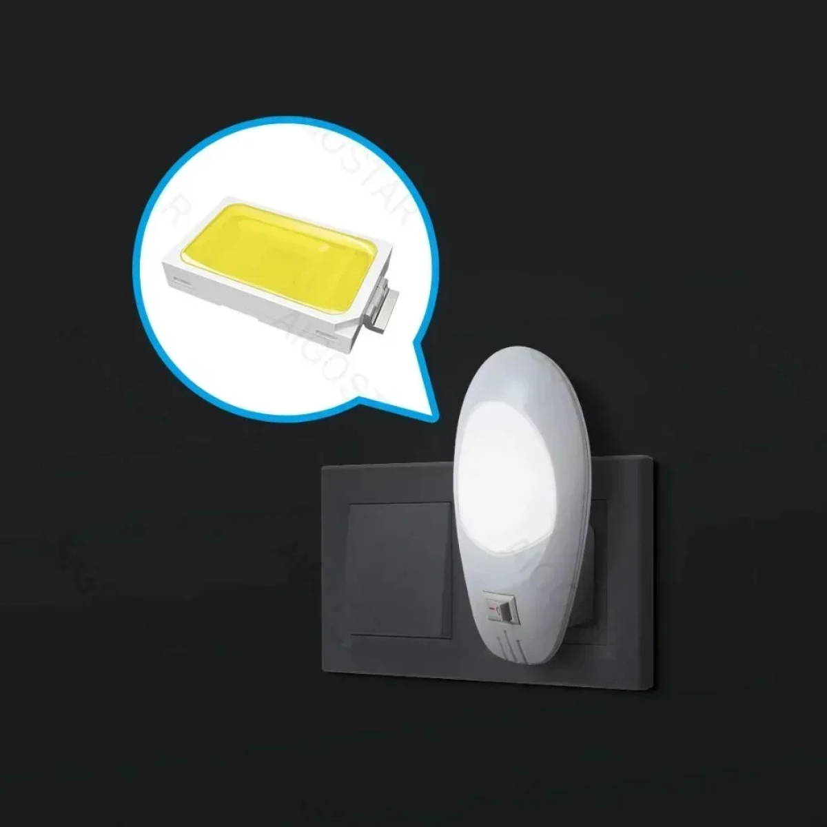 Aigostar Φωτάκι Led Νυκτός 1W με Διακόπτη