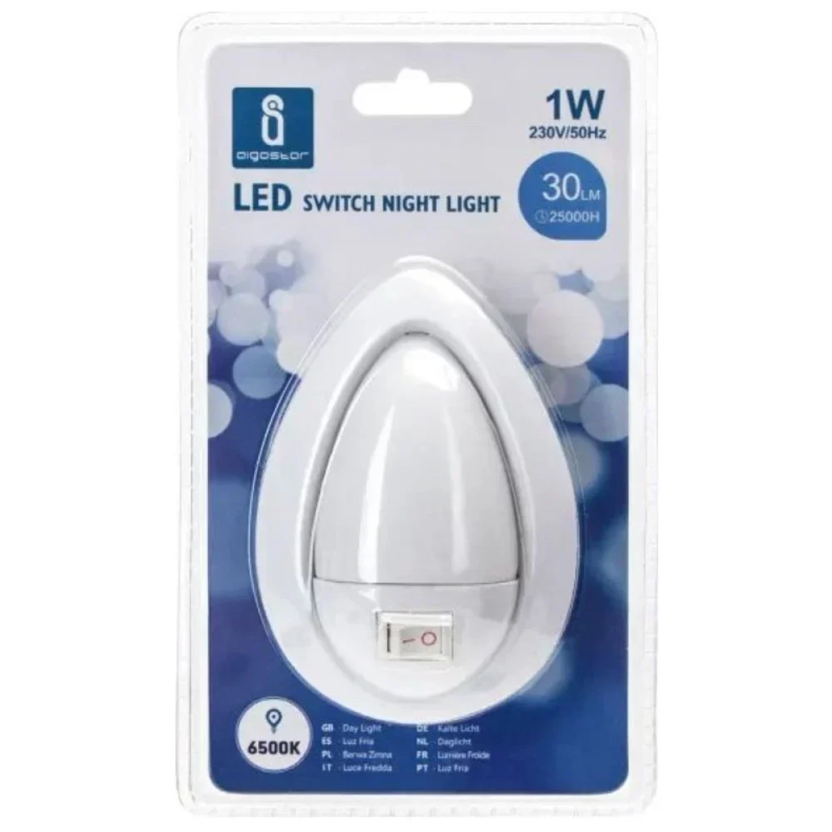 Aigostar Φωτάκι Led Νυκτός 1W με Διακόπτη Λευκό