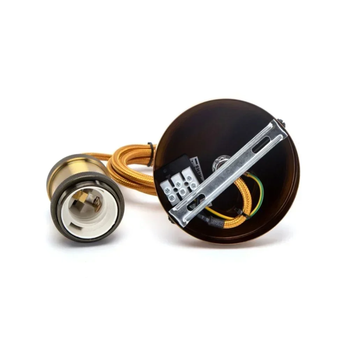 Aigostar - Ντουί κρεμαστό με ροζέτα και καλώδιο 1xE27/60W/230V χρυσό