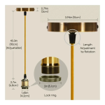 Aigostar - Ντουί κρεμαστό με ροζέτα και καλώδιο 1xE27/60W/230V χρυσό