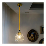 Aigostar - Ντουί κρεμαστό με ροζέτα και καλώδιο 1xE27/60W/230V χρυσό