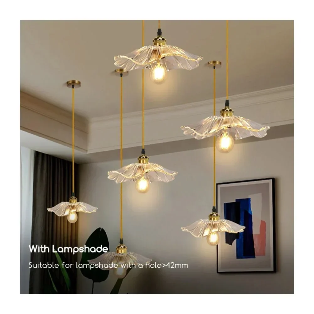 Aigostar - Ντουί κρεμαστό με ροζέτα και καλώδιο 1xE27/60W/230V χρυσό