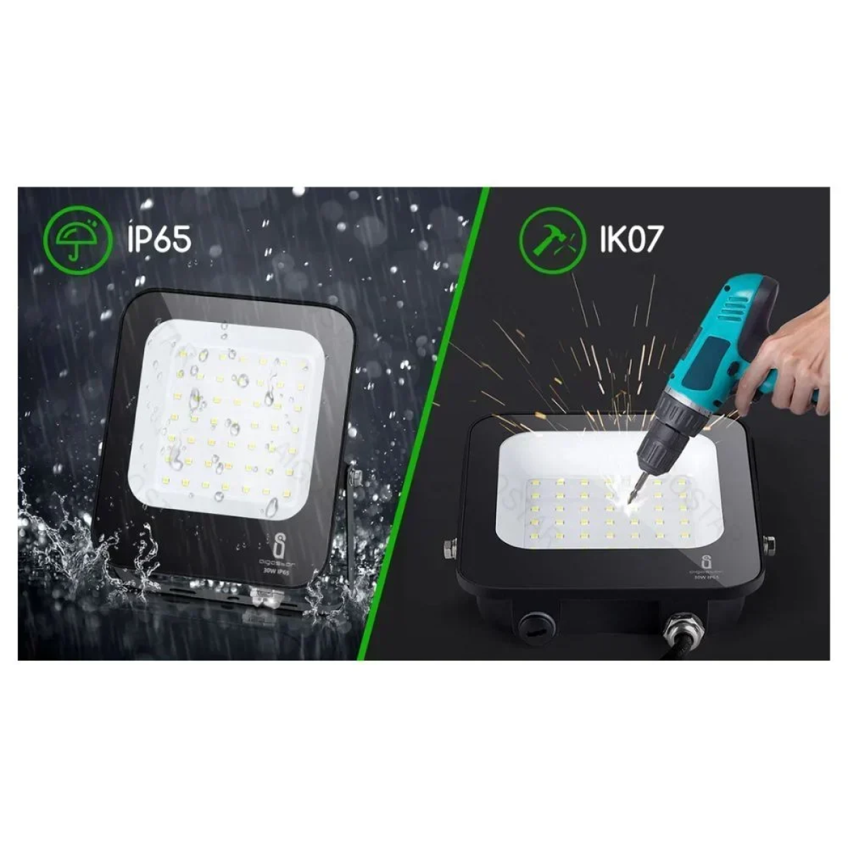 Aigostar Προβολέας Led 30W 4000K 2700 Lumen 110° Αδιάβροχος IP65